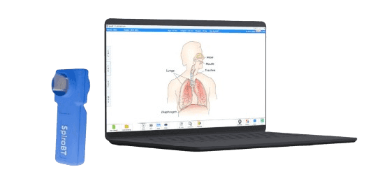 SpiroBT — Spirometer for FVC, SVC and MVV testing, with Windows software, real-time graphs and PDF reporting
